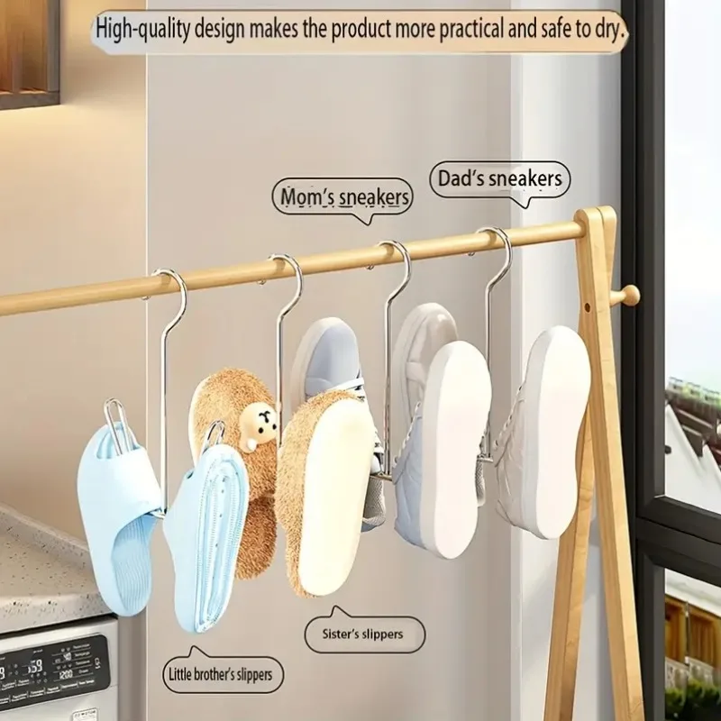 Shoe Rack Clothes Rack 1/3/5Pcs Durable Stainless Steel Shoe Rack Hanger Space-Saving Metal Storage Hook for Coats Hats Slippers Indoor