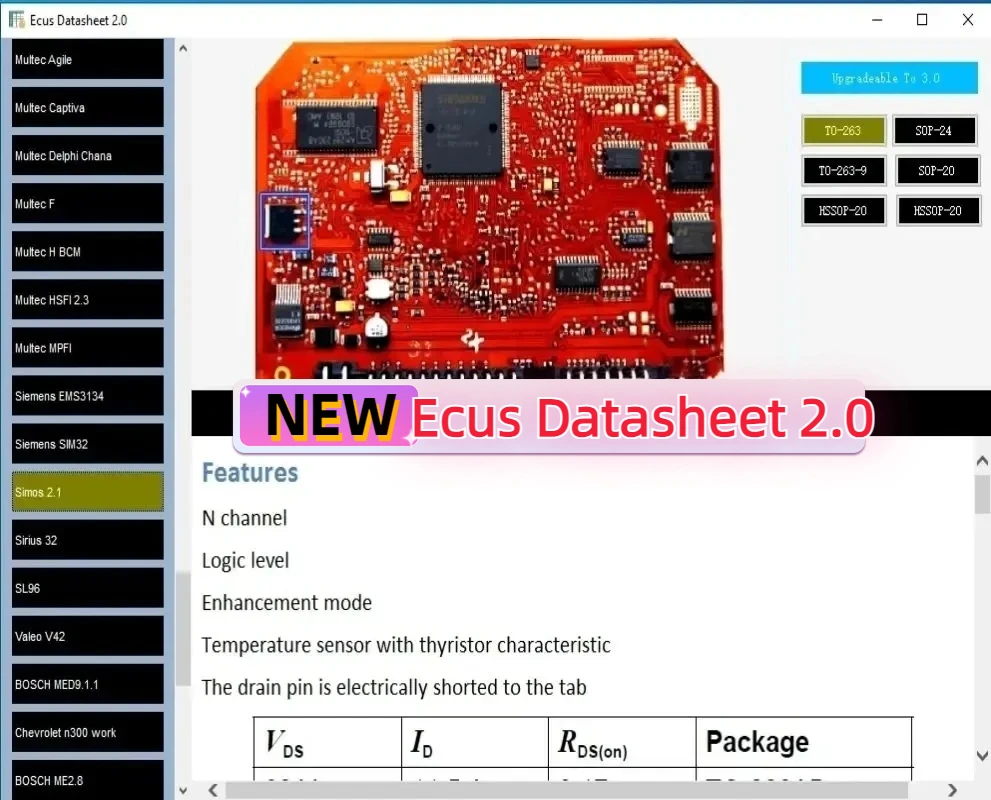 

ECU Repair Software Ecus Datasheet 2.0 PCB Schematics with Electronic Components of Car ECU and Additional Information for Bosch