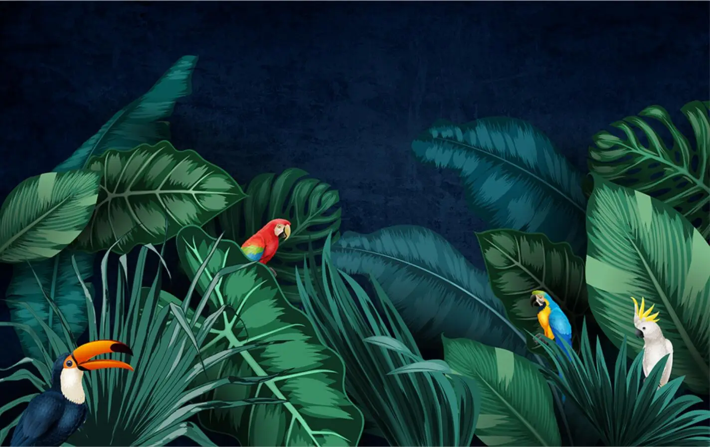 plantas folhas papagaio fundo murais casa decoração