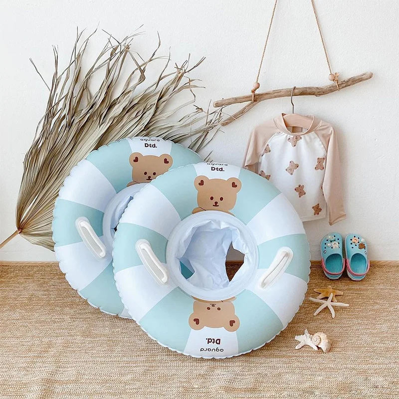 

Ins Baby Inflatable Swimming Ring Swim Seat with Handle Inflatable Safety Swimming Circle Float Seat Pool Water Toy