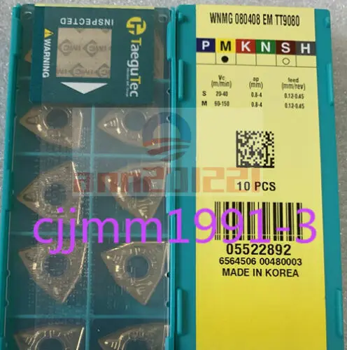 

10 шт./коробка, новые оригинальные бритвы WNMG080408EM TT9080