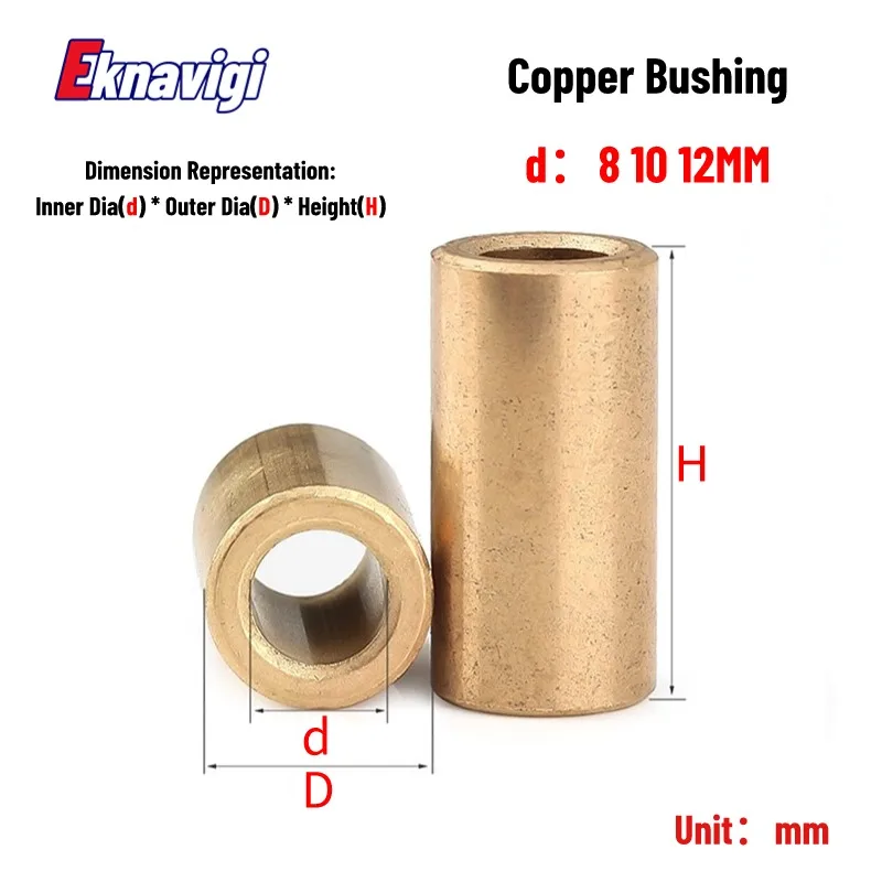 

2/5/10pcs Free Shipping Oil-Free Self-Lubricating Composite Bearing Copper Shaft Bushing Inner Diameter 8 10 12mm Small Bushing