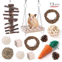 

Hamster Rabbit Chew Toys Set Bite Grind Teeth Toys Corn Carrot Woven Balls For Tooth Cleaning Molar Pets Supplies