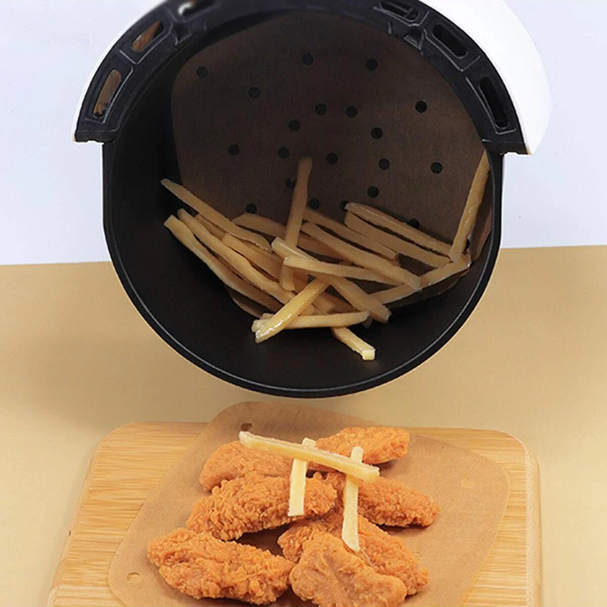 100pcs Square Air Fryer Liners with Perforations