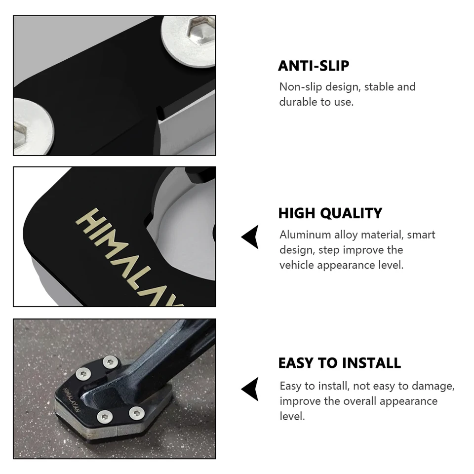 Accessori per moto CNC Cavalletto laterale ingrandito Supporto estensione cavalletto laterale per Himalayan 450 2024 2025 (Nero