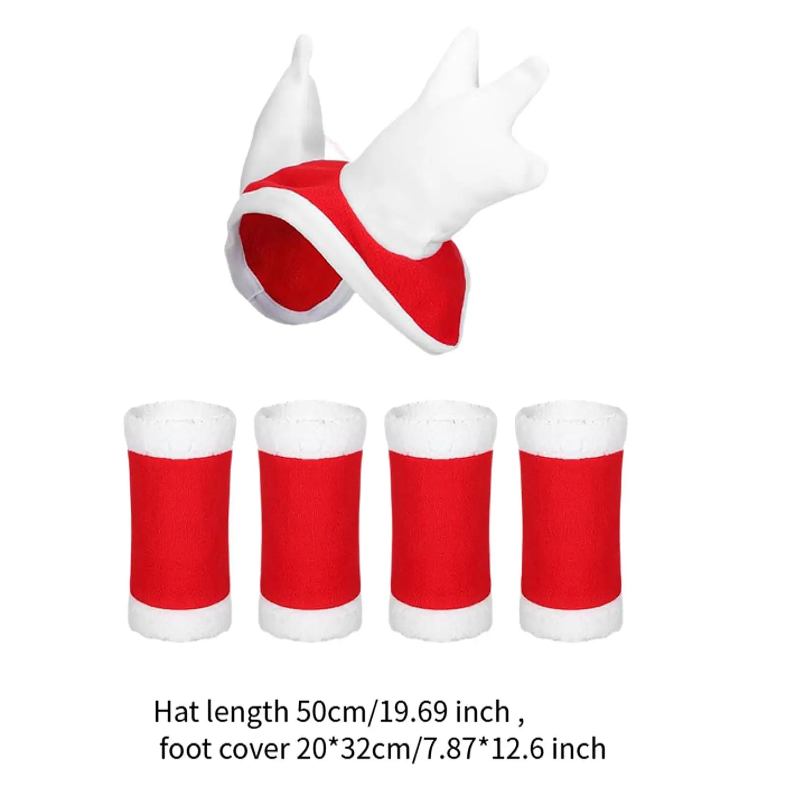 4Pcs Horse Leg Wraps Horse Christmas Hat Velvet Equestrian Equipment Xmas Hat Leg Boots for Parade Party Favors Christmas