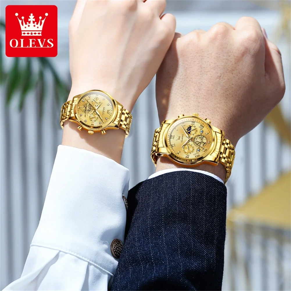 Quartz Couple Watch Waterproof Watch Lover Gift Nightglow Classic Date Week Clock His or Her Set