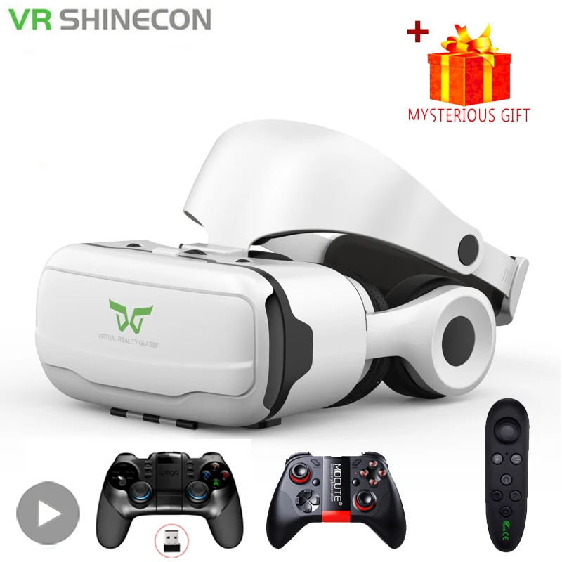 

VR Glasses Virtual Reality 3D Headset Helmet For Android iPhone Smartphone Mobile Phone With Controller Game Wirth Real Goggles