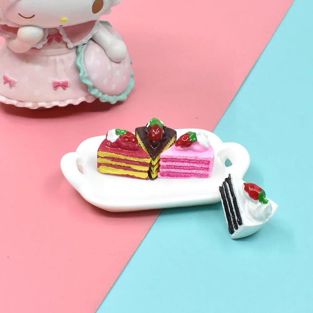 10PCS Dollhouse Miniature Resin Triangle Cakes Doll Simulation Mini Bakery Bread DIY Kitchen Accessories 5