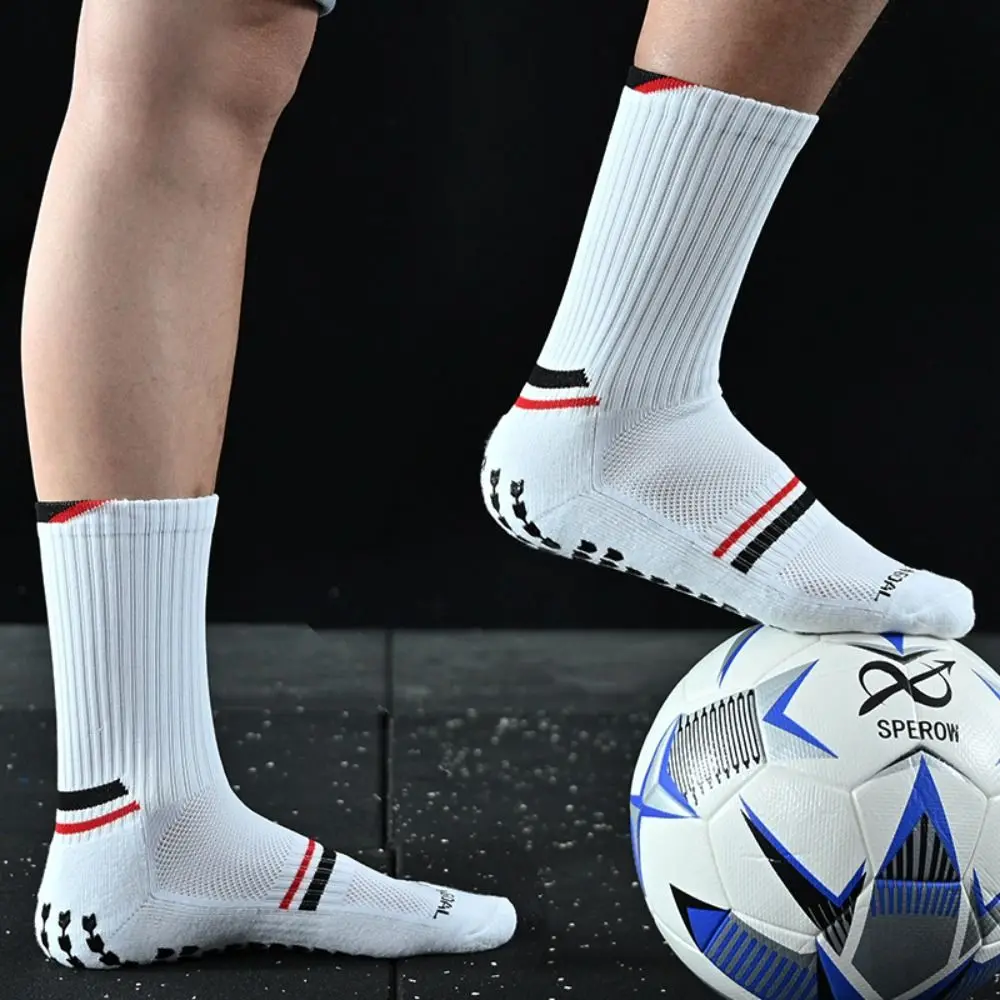 

Glue Dispensing Football Anti Slip Sock Mid-Calf Anti-slip Football Towel Socks Towel Bottom Non Slip Grip Socks for Soccer