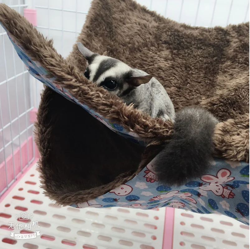 Pet Double-layer Plush Hammock Warm Hamster Hanging Bed Ferret Hanging Bed for Cat Rodents Hammock for Hamster Pets Supplies
