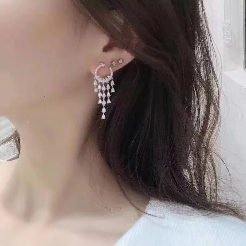 2022 Hot Brand Water Drop Zircon Earrings Earrings Simple And Generous Fashion Versatile Banquet ExquisiteEar Studs