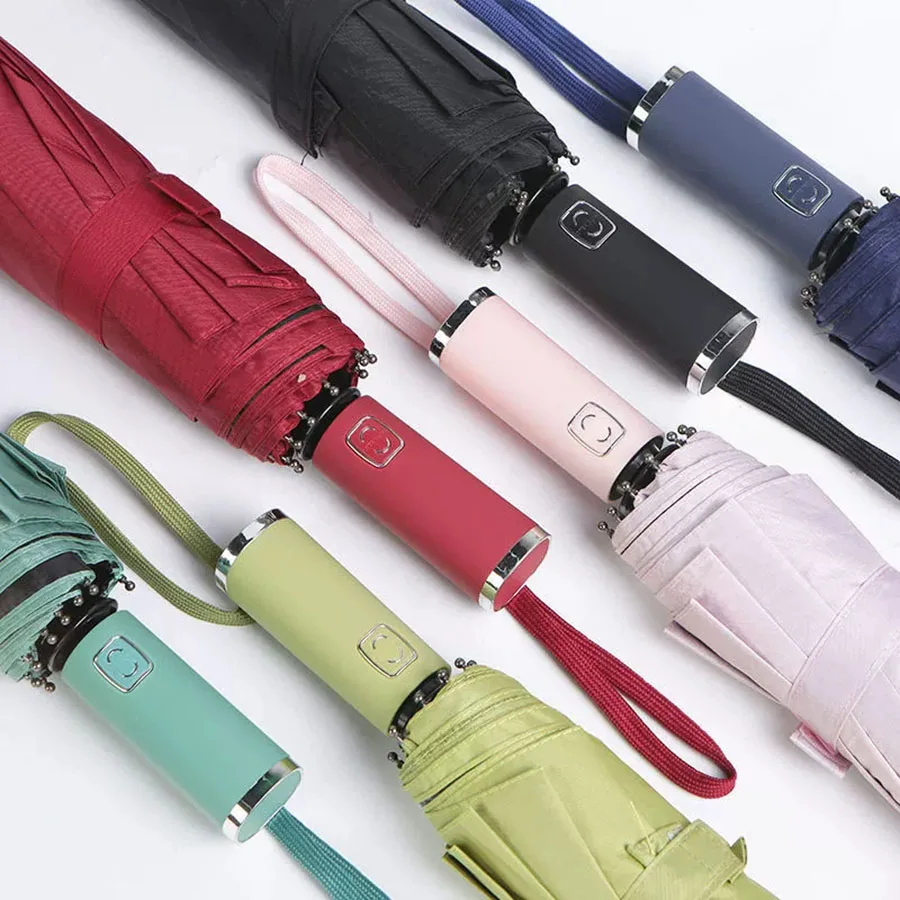 Premium Windproof Automatic Umbrella - UV Protection with Reinforced Design for All-Weather Use