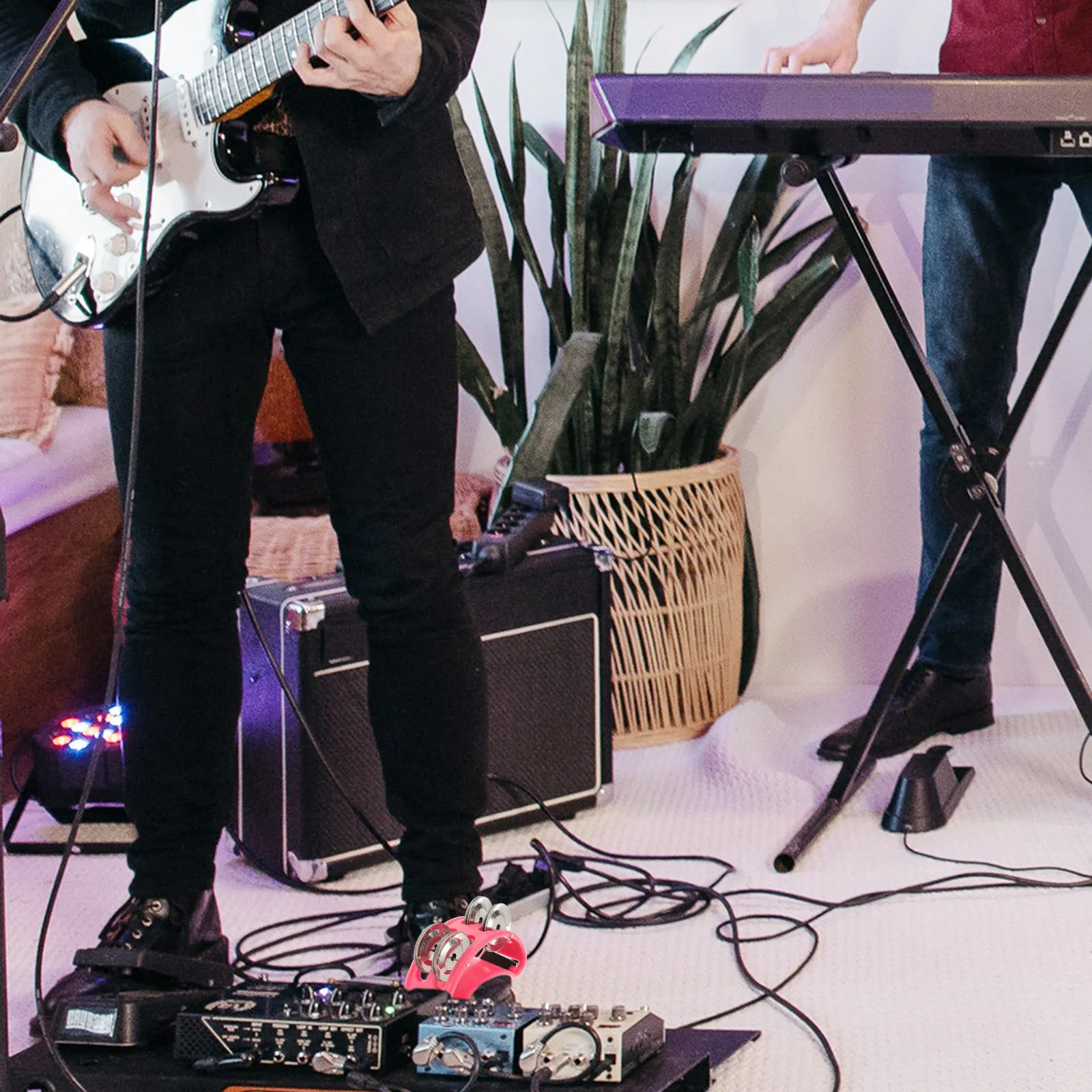 성인 및 어린이용 풋 탬버린 타악기, 리듬 연주, 음악 교육, 공연용