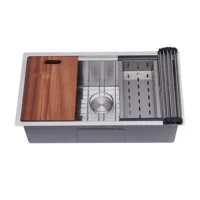 Custom Handmade Kitchen Sink OEM Smart Sink Wash Basin Installed Under The Kitchen Cabinet Of The Water Tank In The Fregadero De 2
