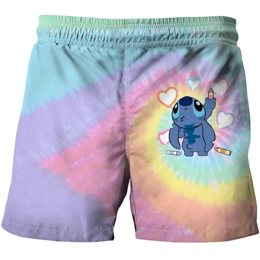 

Пляжные шорты с 3D принтом Диснея, повседневные шорты со стежками, дышащие и свободные облегающие детские спортивные брюки