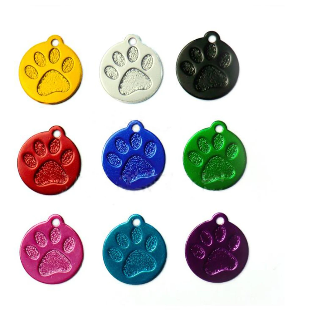 Cat Dog ID Tag Engraving Personalized Dog Collar Pet Charm Name Pendant Necklace Collar Puppy Accessory Glitter Keyring