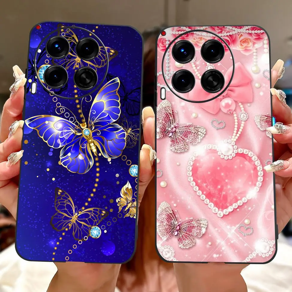 Luxurious Black Soft TPU Phone Case - Fashionable and Fun Painted Design