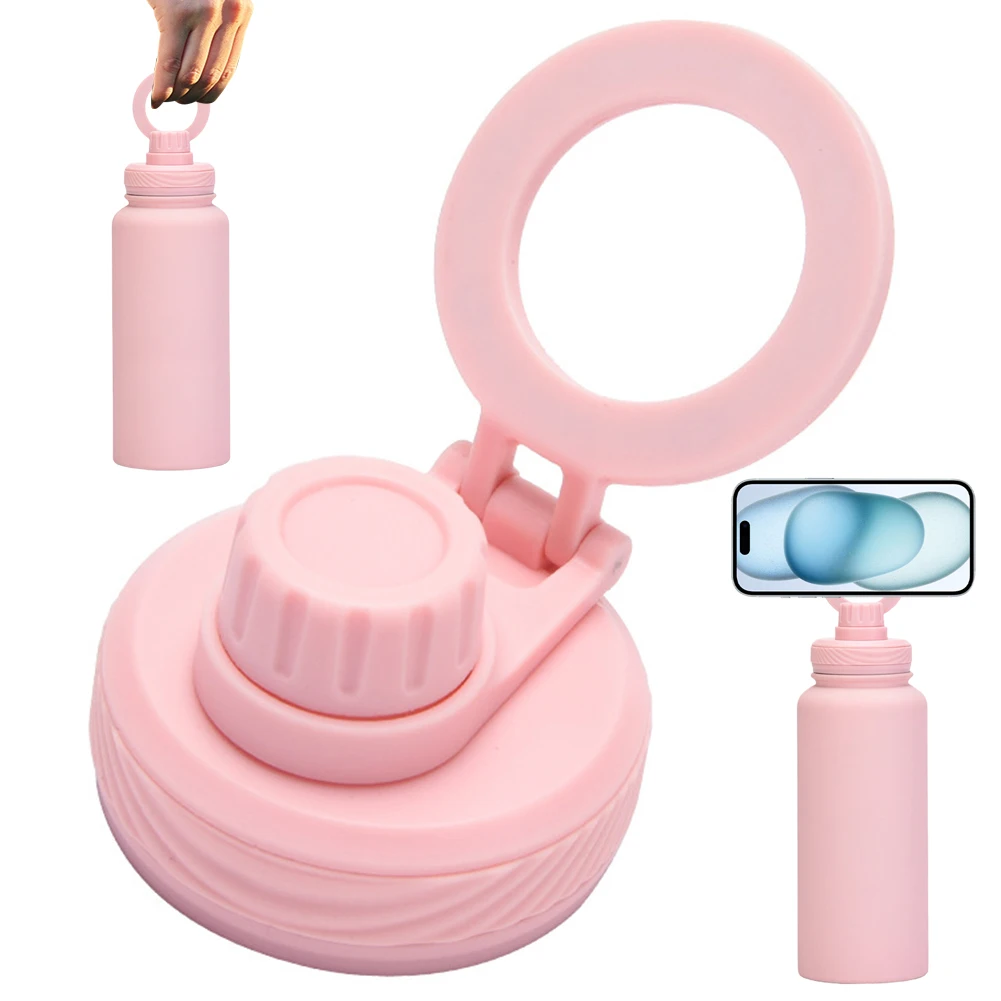 Double Vacuum Insulated Bottle Lid with Cellphone Magnetic Stand for MagSafe Thermal Water Cup Lid Vacuum Drinking Bottle
