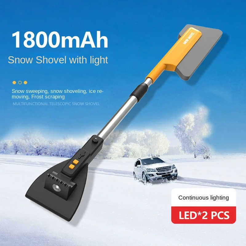 

Car Snow Shovel Multifunctional Snow Sweeper Glass Defrosting and Deicing Brush Snow Scraper Winter Tool LED Lighting
