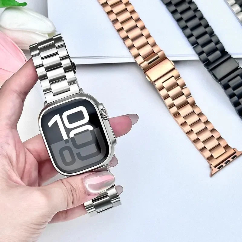 รูปสินค้า สายสแตนเลสสําหรับ Apple Watch band 45 มม.44 มม.2 49 มม.42 มม.-40 มม.-41 มม.-46 มม.โลหะ watchband series 10 9 8 7 6 5 4 3 se