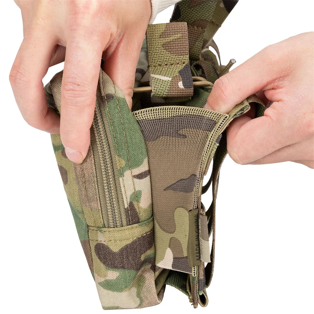 Tactical Molle Pouch with Triple Magazine Pouch Open-Top Mag Pouches Universal Cartridge Holder Accessories Bag 4