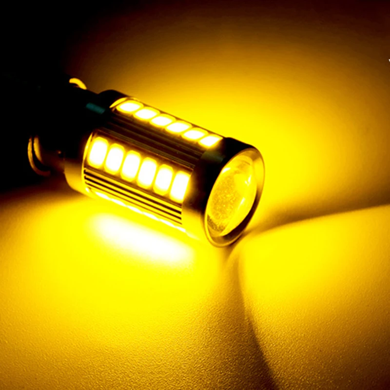 thumbnail image 1 of 1 unidad PY21W P21/5W 1156 Ba15s 1157 Bay15d para bombillas LED de coche, luz de señal de giro, 12 V, 33SMD, 7000 K, luces de estacionamiento y marcha atrás blancas, 1 of 5