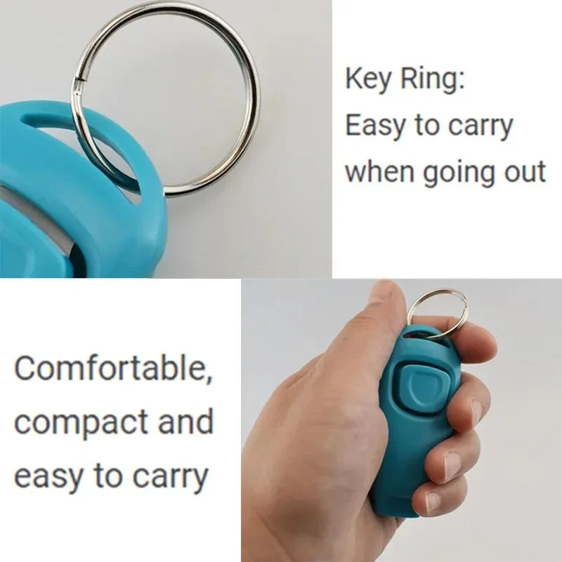 Portable Dog Training Whistle Clicker Pet Dog Training Supplies Key Ring