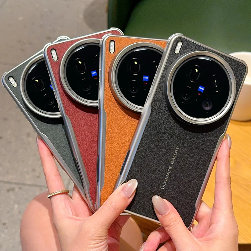 Premium PU Leather Magnetic Wireless Charging Protective Back Cover Case
