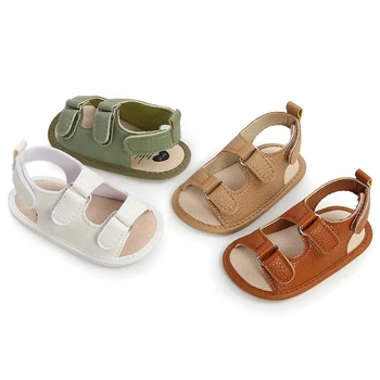 Meckior sandali estivi per bambini scarpe per bambini suola inferiore in gomma in pelle PU antiscivolo neonato primo camminatore sandali per bambina 0-18M 1