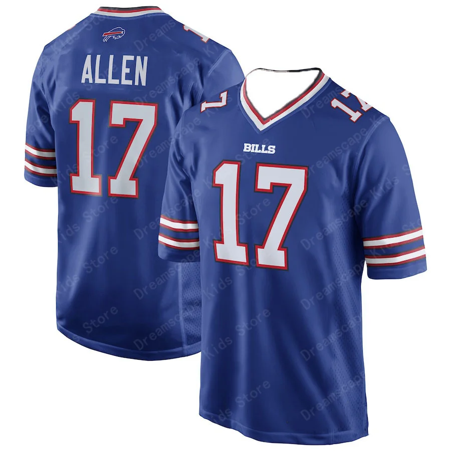 New Arriavl Summer MenJosh Allen Buffalo Bills  Team Game Player No.17 Quick Drying Women Men T-Shirt Adult/ KID Jerseys Kit Top 3
