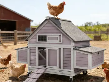 Mobile Wooden Chicken Coop 1
