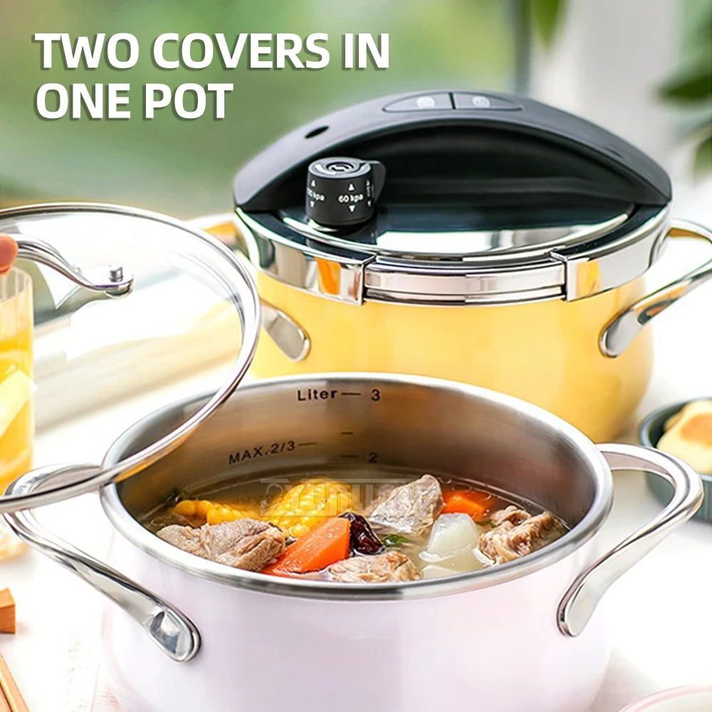 Upgrade 3L Cookware Pressure Cooker 304 Stainless Steel Thickened Pressure Cooker Kitchen Appliances