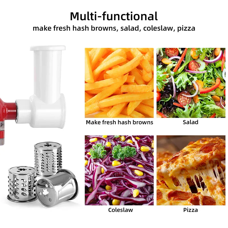 Vegetable Slicer for Kitchen Aid Attachment Slicer Shredder Compatible with Kitchenaid Accessories Cheese Grater Attachment