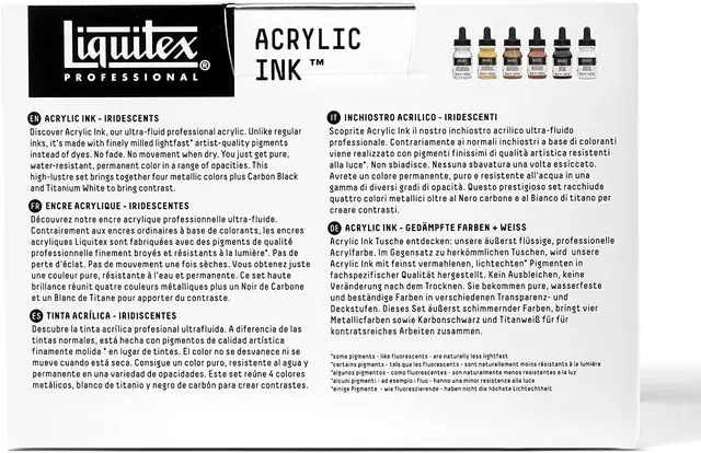 Liquitex Professional Acrylic Ink 6 Colorsx30ml Aqua/Essential/ Iridescent  Color Set Super-Fine Artist Pigments Fine Art Paint - AliExpress