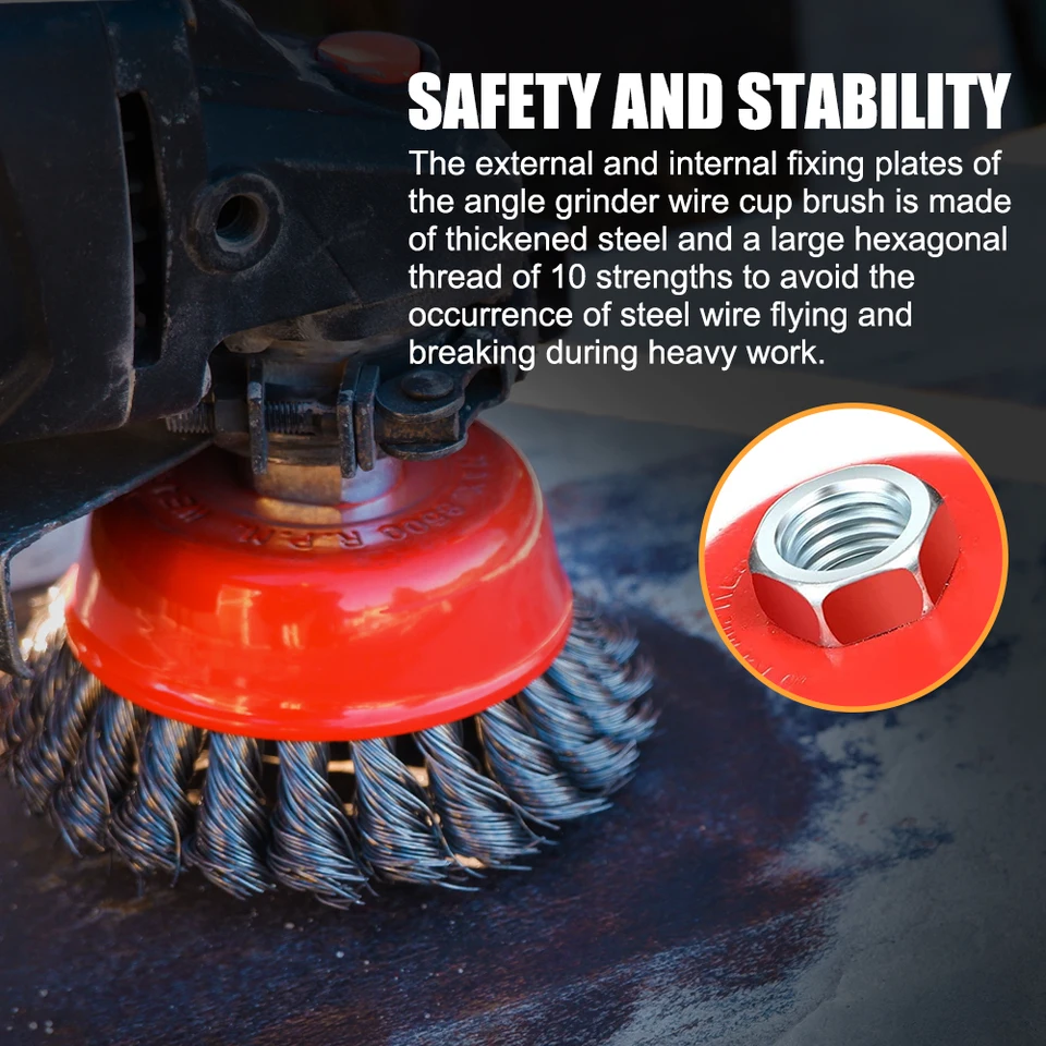 4 Pcs Wire Wheel Cup Brush Set Pour Meuleuse D'angle France