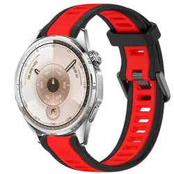 Two - Tone Breathable Silicone Watch Strap, 22/20/18mm - Forerunner 55 (Black red)