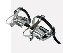  M248 WELLGO 6061 Stainless steel Ball Bead Leather Toe Strap Fixed Gear Bicycle Pedal 