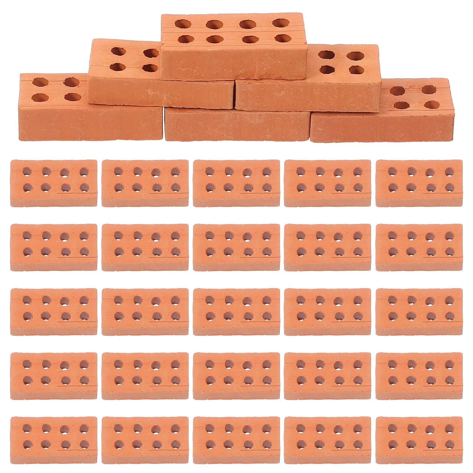 Mini Brick Model DIY Miniature Dollhouse Accessory Simulation Bricks Toys for Kids Boys Play House Game 50Pcs, miniature figurines,miniature house kit
