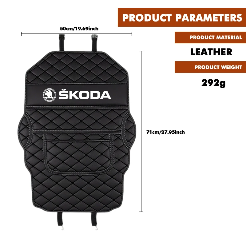 스코다 자동차 시트 백 보관 가방 보호 안티 킥 패드 자동차 액세서리 Fabia Kodiaq Kamiq Superb Yeti Octavia Enyaq Rapid