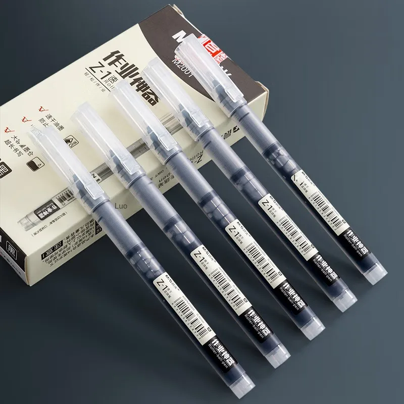 M&G 0.5mm Black Straight Liquid Roller Pen Quick Dry Straight Liquid Gel Pen for Student Office Writing 12 Piece 3