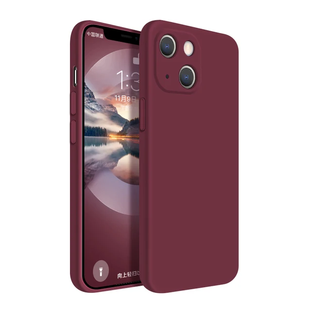 Original Square Liquid Silicone Case for Xiaomi Mi 11 11T 11X Pro Ultra Lite NE 5G Protection Back Cover Mi11 T 11Lite 11i Funda Plum