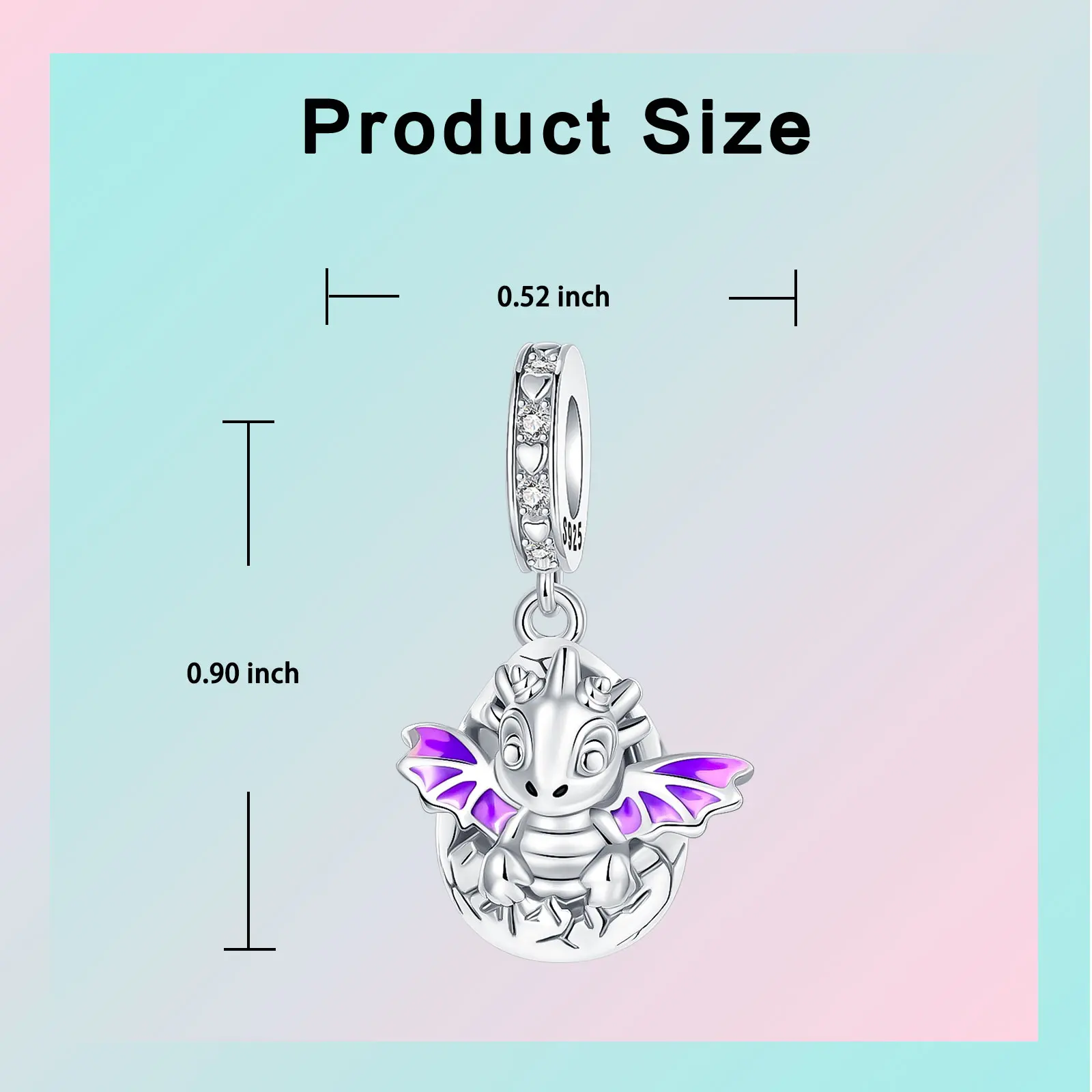  균열 계란 드래곤 윙 참 펜던트 4MM 구멍 직경 팔찌 DIY 비즈 Ms 쥬얼리 선물에 적합