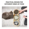 Cat 3 Bowls in 1 Feeder Feeding & Watering Supplies Food Bowl 15-Degree Tilt Raised 3 Stainless Steel Bowls Wood Brackets Puppy 6