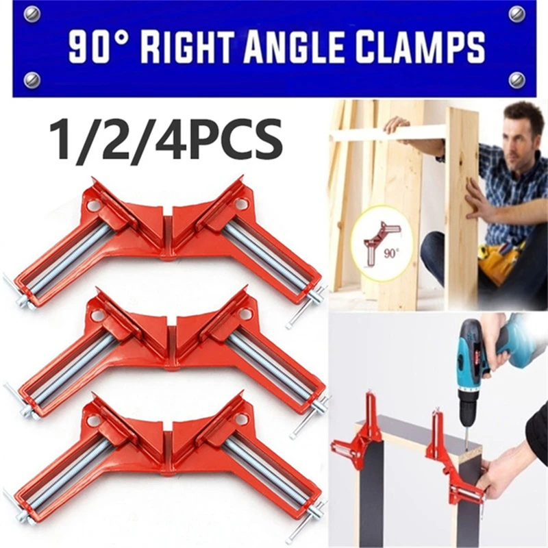 1/2/4pcs Multifunction 4inch 90 Degree Right Angle Clamps Clip Mitre