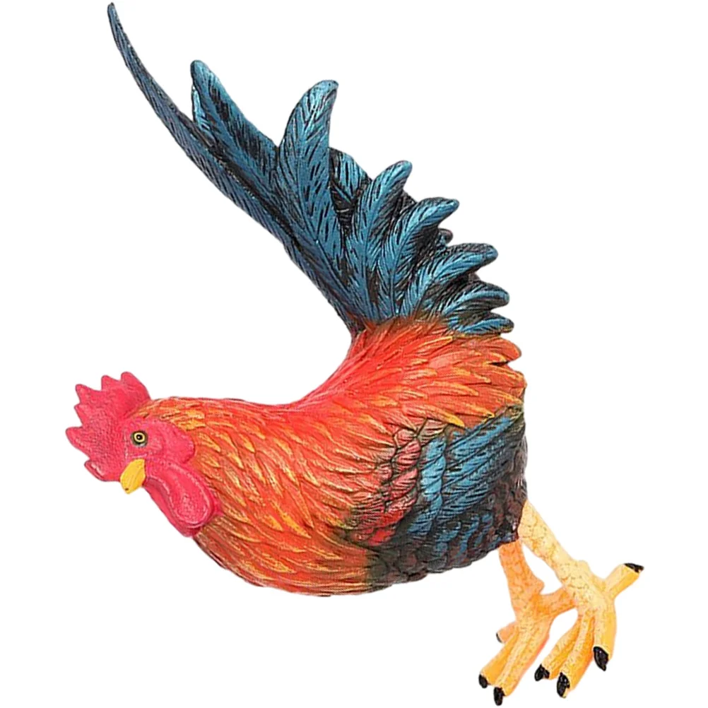 

Cock Model Unique Farm Decoration Outdoor Garden Sculpture Simulated Rooster Toy Statue Home Table Plastic Simulation Child