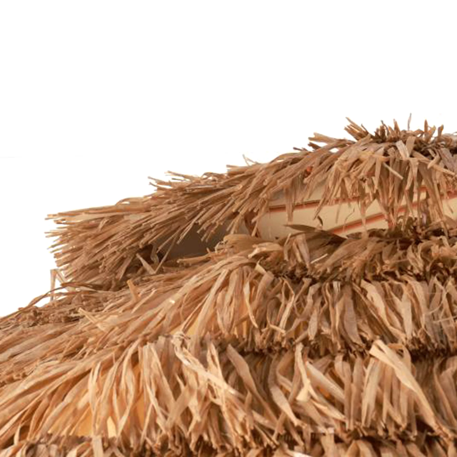 9ft Outdoor Simulation Straw Umbrella with 8 Ribs Outdoor Thatched Tiki Umbrella for Market Terrace Restaurant