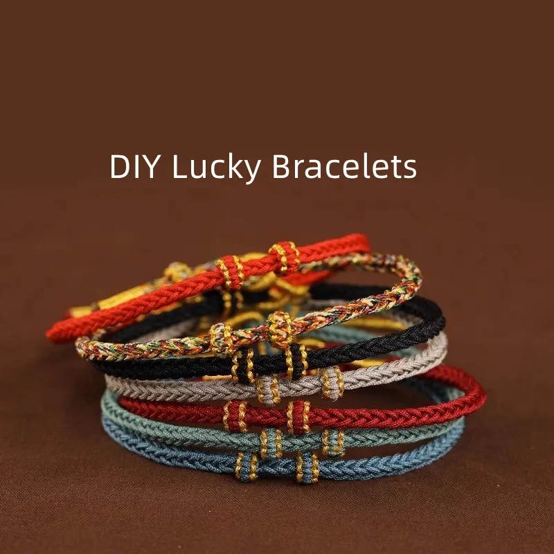 Hand Woven Size Adjust DIY Red String Bracelets Adult Child Vintage Lucky Rope Bracelet Bangles Gift For Friends Drop Shipping