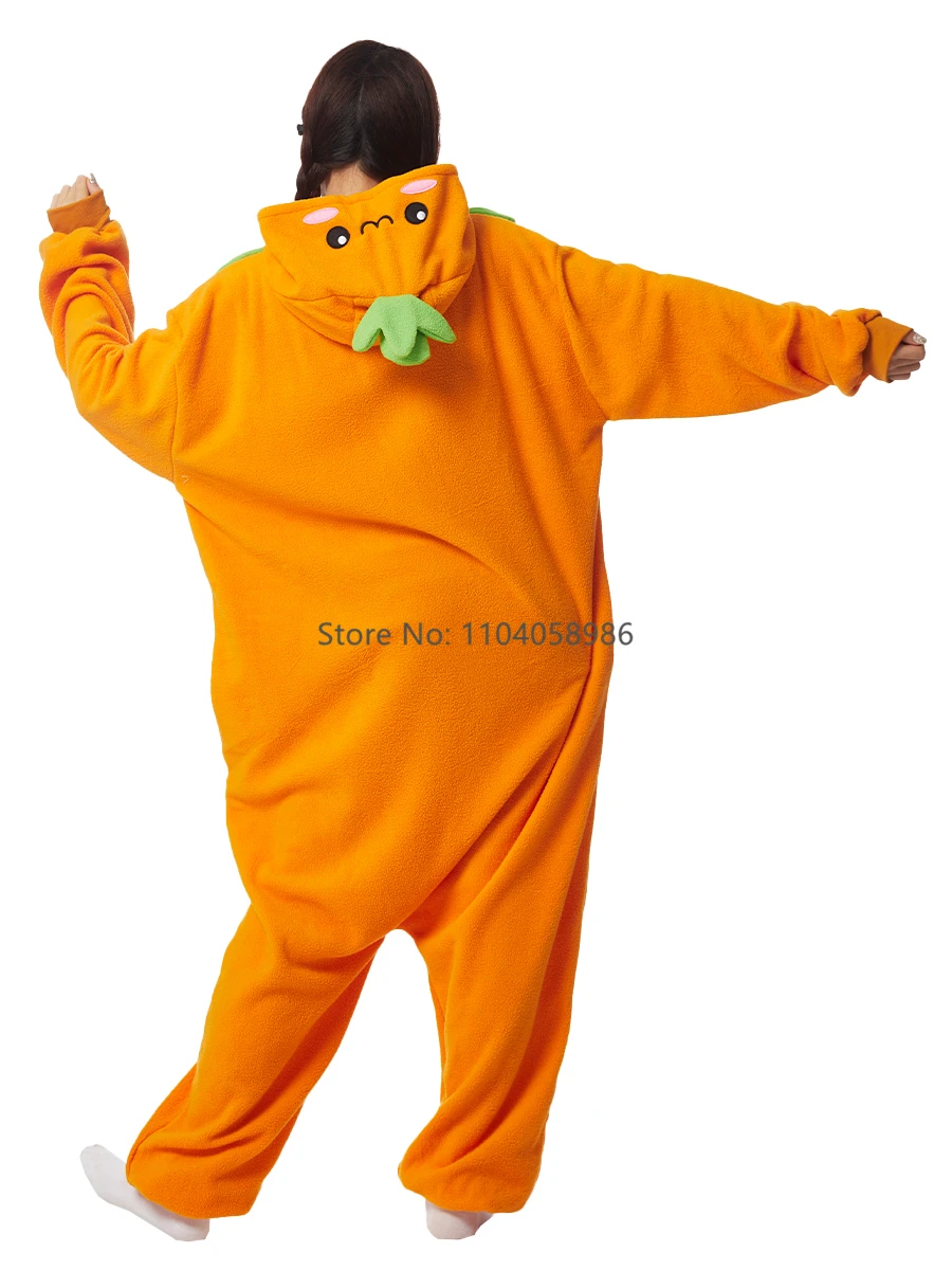 Fruit Kigurumi Costume Halloween Onesie Orange For Women Men Adult Kids Pyjamas Cartoon Pajama Cosplay Party Homewear