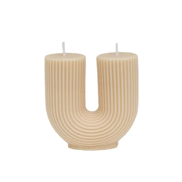 U Alakú Otthoni Dekoratív Gyertya Geometriai Illatos Gyertyák Szivárványos Híd Szoba Dekoráció Aroma Aromaterápia Velas - Image 6